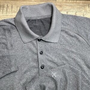 Lululemon Metal Vent Tech Short Sleeve Performance Polo Men Medium‎ Grey